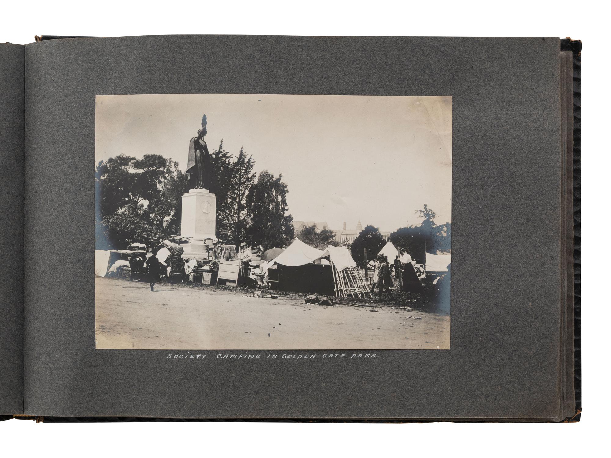 [EARLY PHOTOGRAPHY - CALIFORNIA]. Photo album documenting the San Francisco Earthquake of 1906.