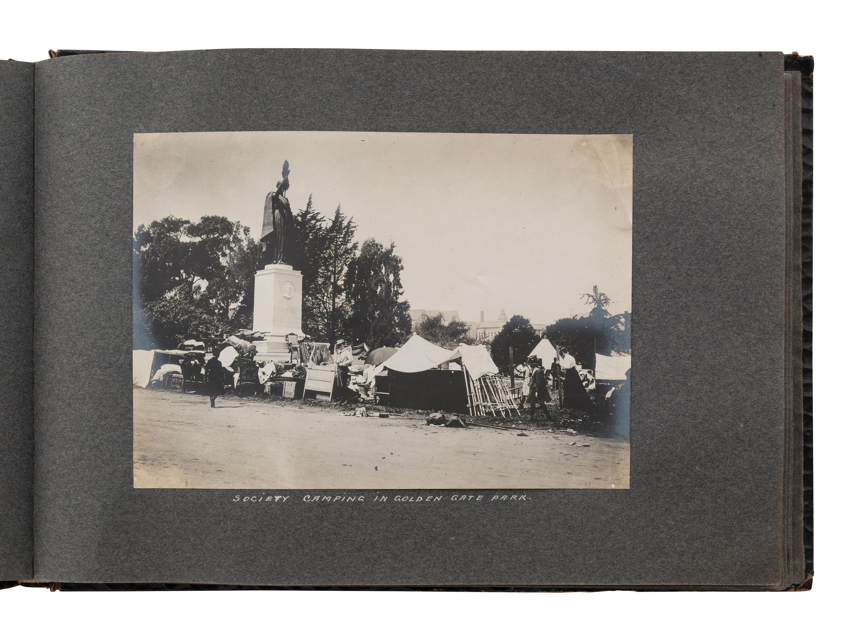[EARLY PHOTOGRAPHY - CALIFORNIA]. Photo album documenting the San Francisco Earthquake of 1906.