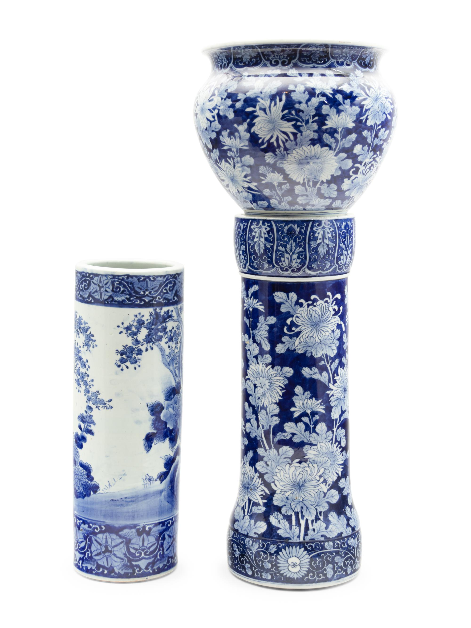 Two Large Japanese Blue and White Porcelain Wares