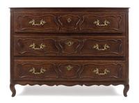 A French Provincial Oak Commode Height 38 x width 51 1/2 x depth 22 inches. — 19TH CENTURY
