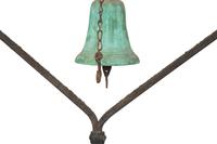 A Mizner Spanish Baroque Style Wrought Bell on Stand
