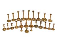 Twenty-Four English Brass Candlesticks