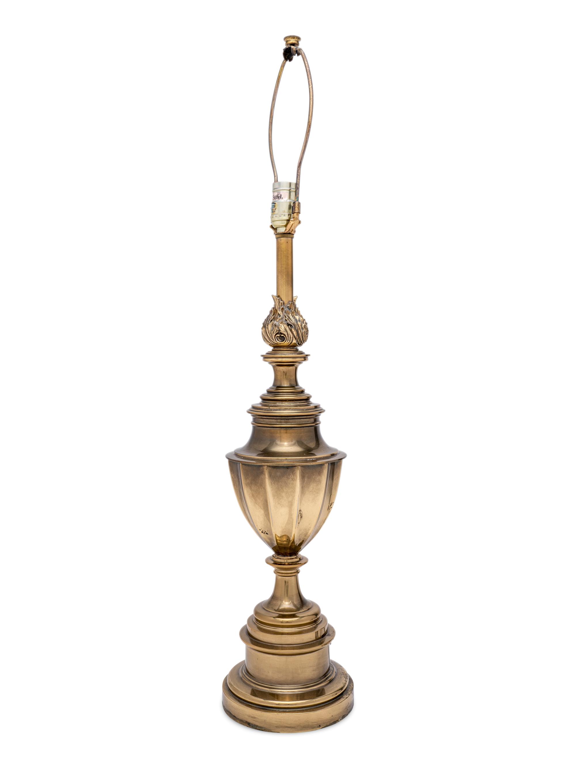 An English Brass Campagna-Form Table Lamp