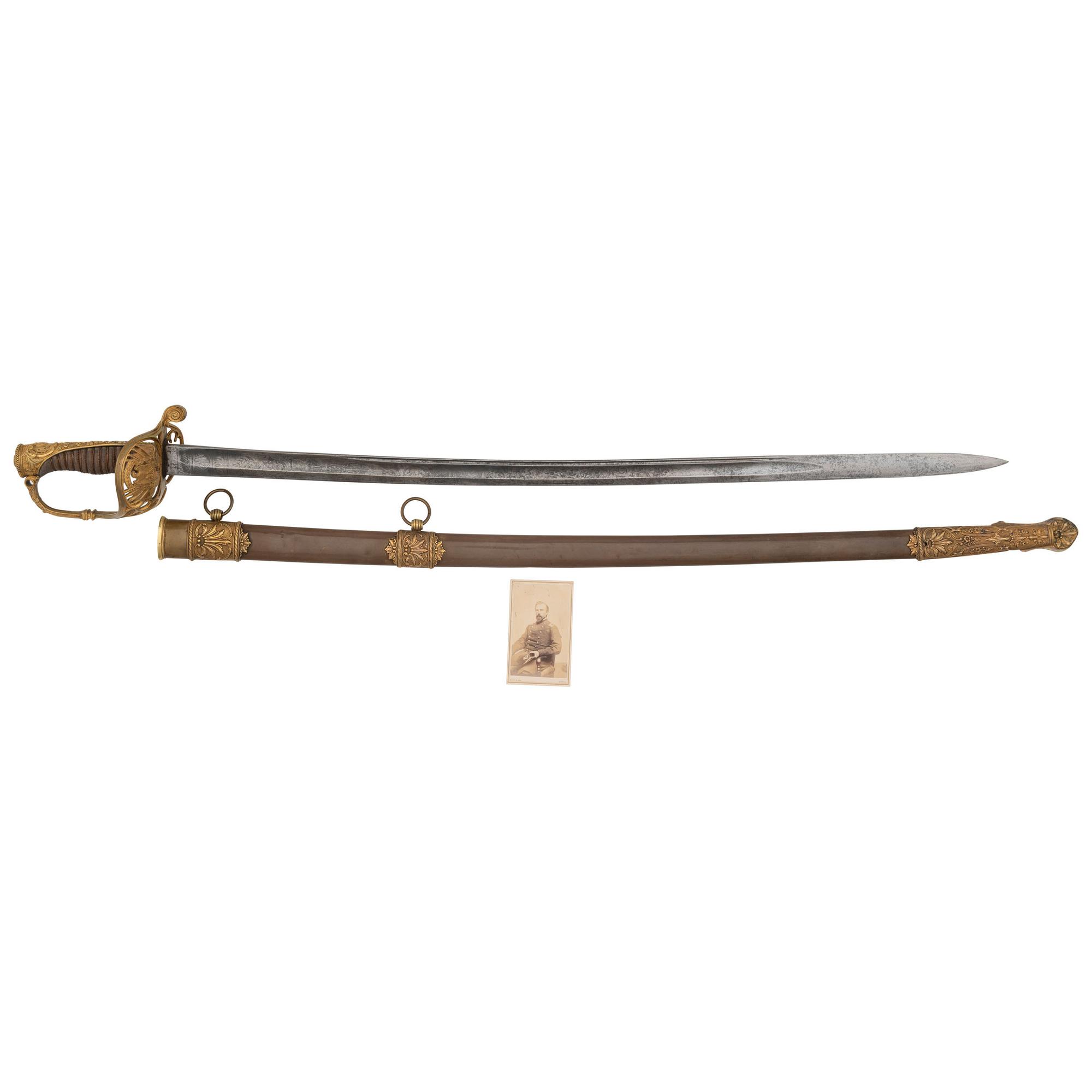 French Hilted Non-Regulation Imported Officers Sword Presented to Major James Plimpton - 3rd NH Volunteers, KIA at Deep Bottom Run with CDV