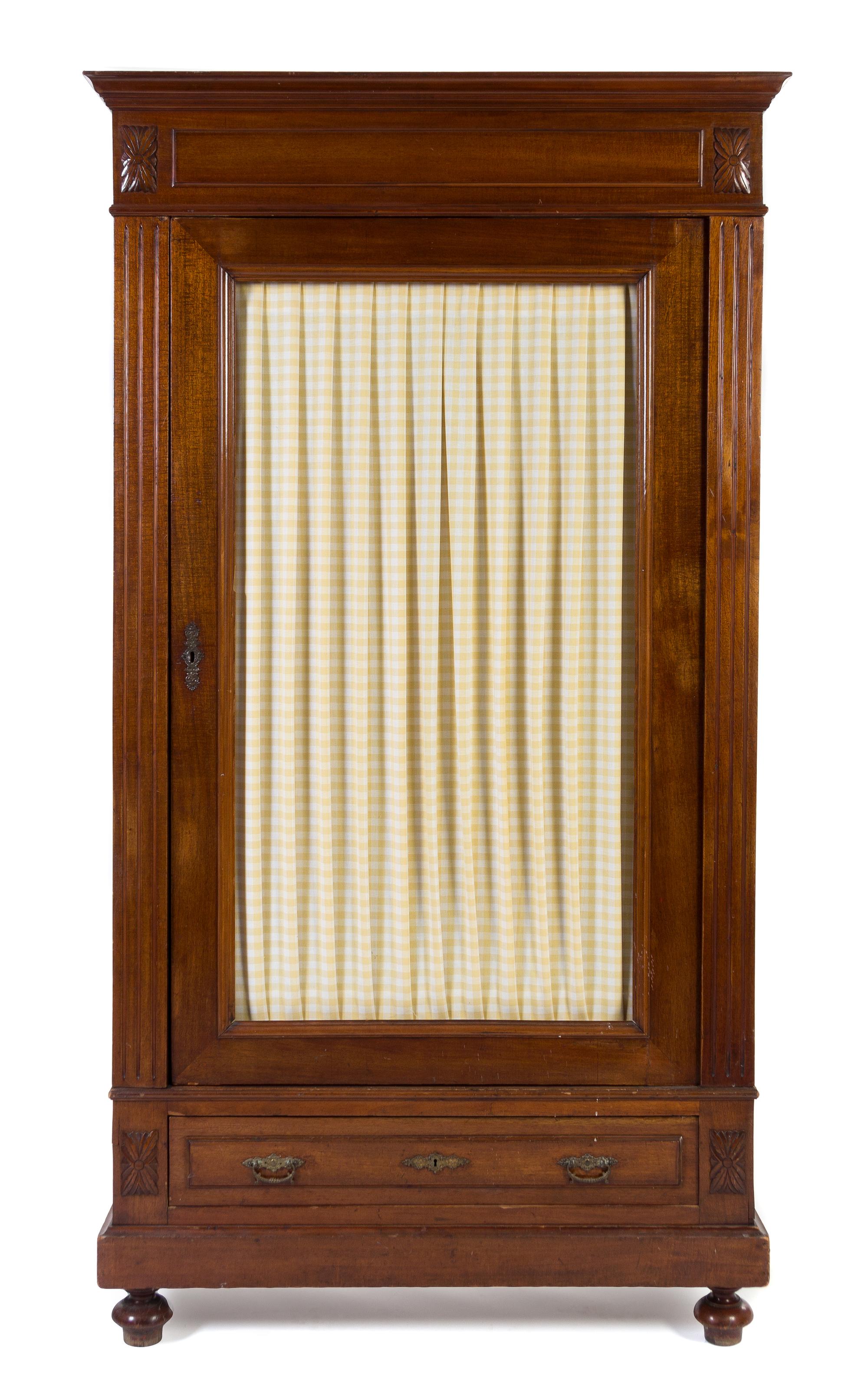 A Victorian Mahogany Armoire Height 79 3/4 x width 44 x depth 21 inches. — LATE 19TH/EARLY 20TH CENTURY