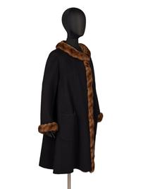Revillon, Reversible Cashmere Coat with Mink Trim