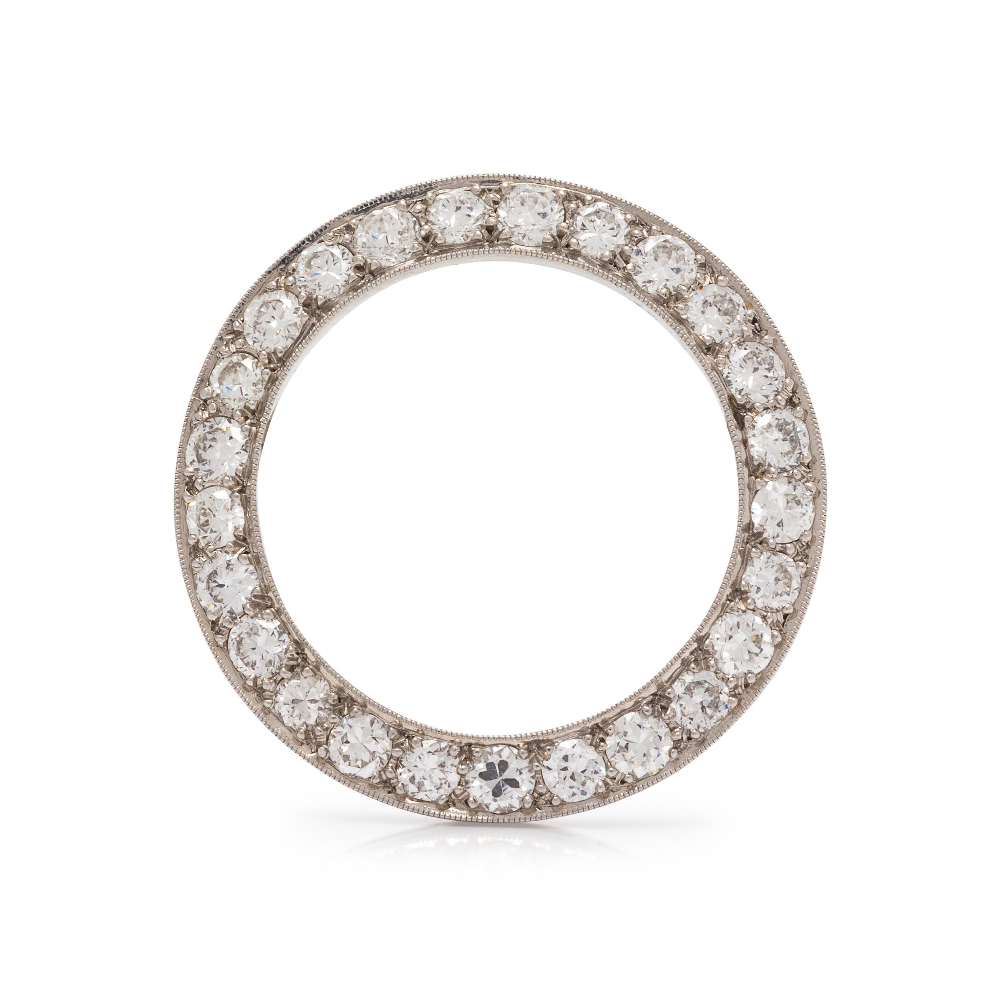 A Platinum and Diamond Circle Brooch, Maurice Tishman,