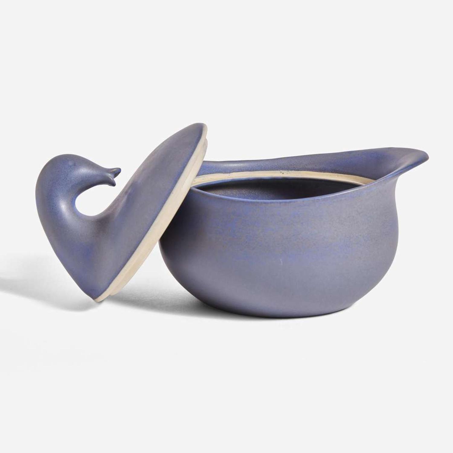 Eva Zeisel (Hungarian-American, 1906-2011) Rare Lidded Duck Tureen, Great Western Stoneware, USA, 1940s