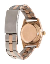 ROLEX, STAINLESS STEEL AND PINK GOLD 'OYSTER PERPETUAL BUBBLEBACK' WRISTWATCH