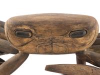 A Carved and Articulated Wood Crab Figure