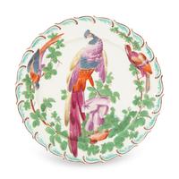 A Pair of Chelsea Porcelain Exotic Bird Plates