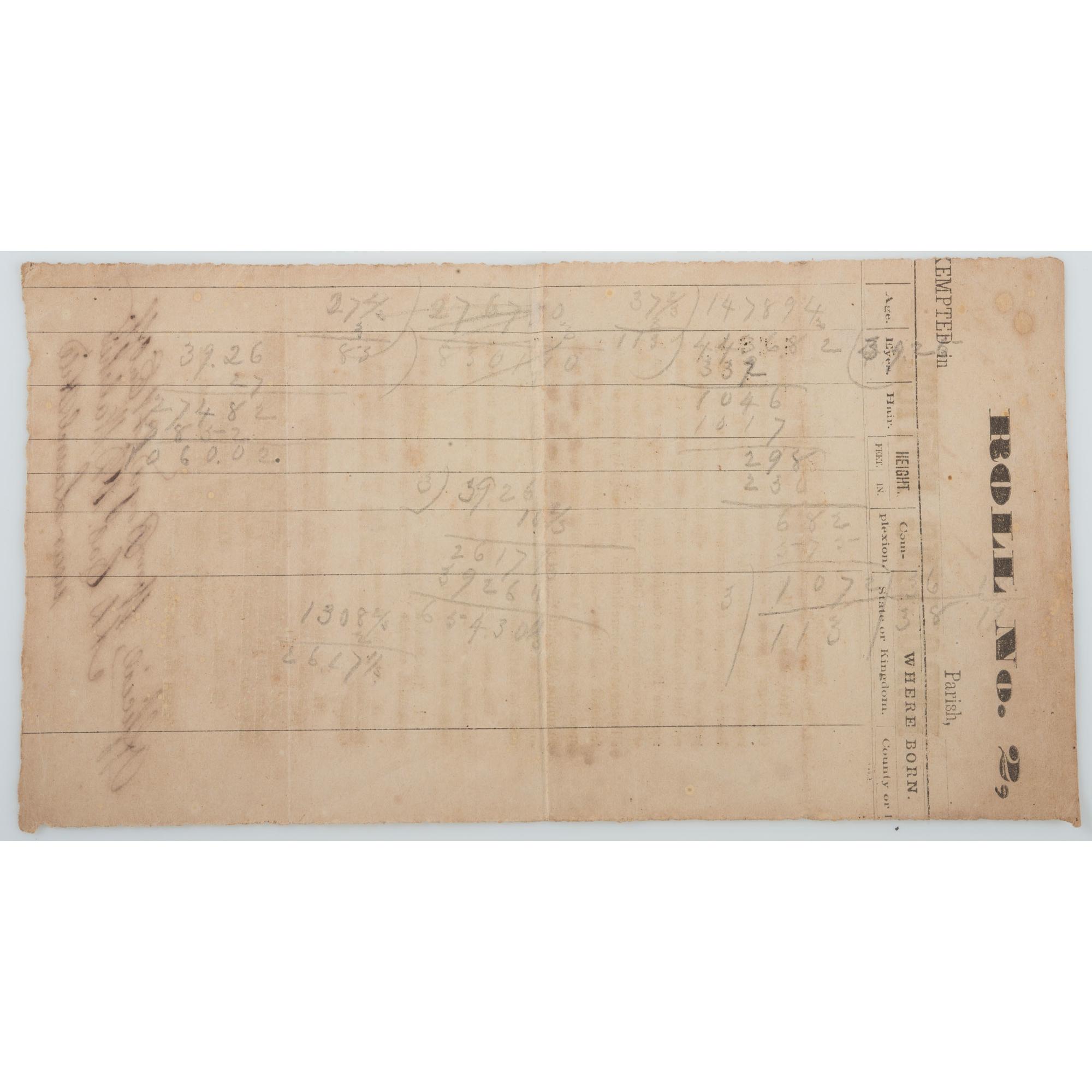 Confederate Enrolling Notice Broadside from Clinton, Louisiana, 1864