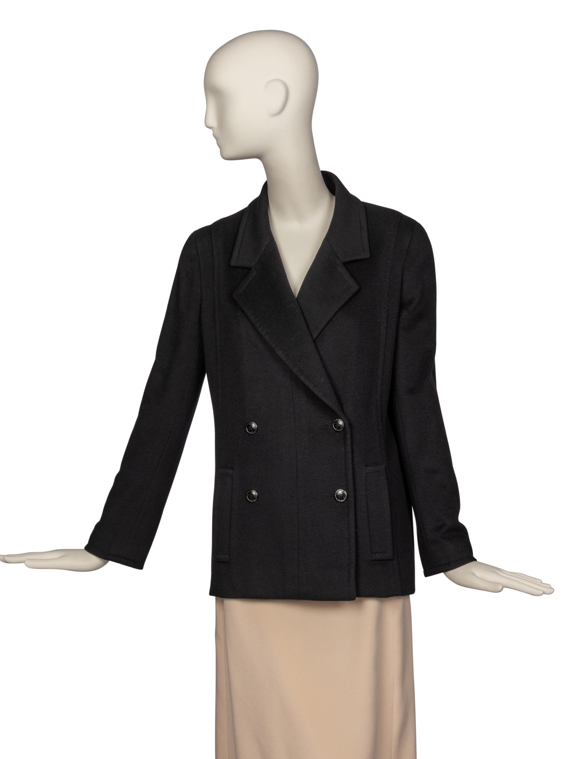 Chanel Black Cashmere Pea Coat, 1998