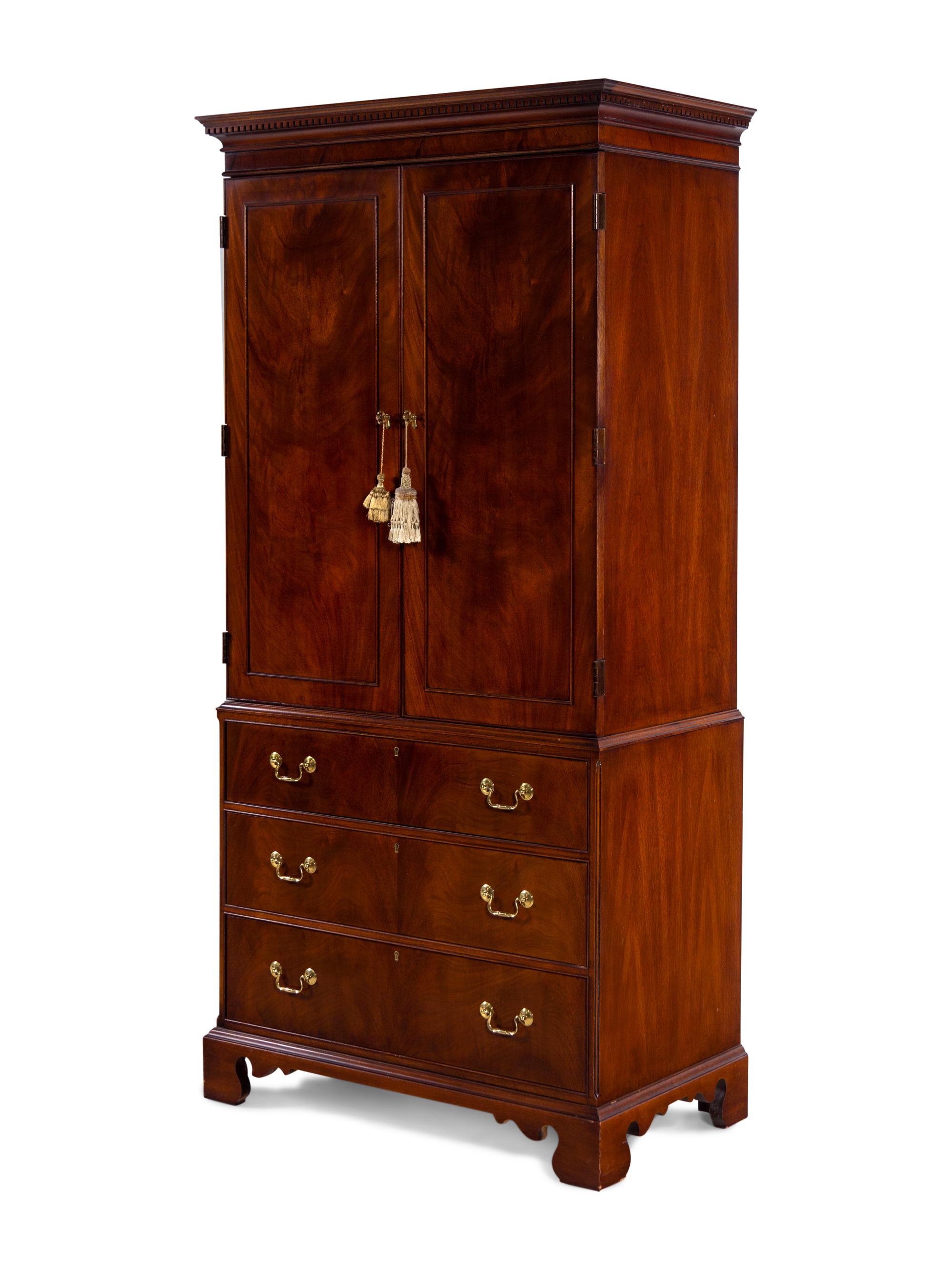 A George III Style Mahogany Linen Press
