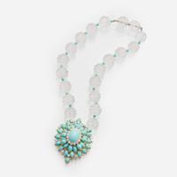 A Turquoise, Diamond, and Rock Crystal Necklace