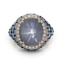 Robert Procop, Gray Star Sapphire, Sapphire, and Diamond 'Celebration' Ring