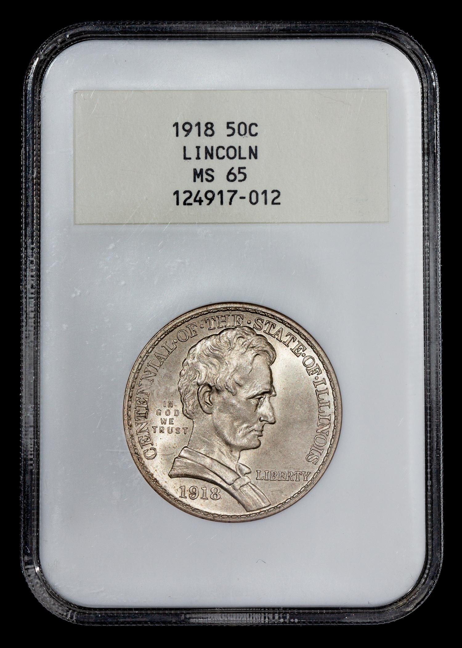 A United States 1918 Lincoln Commemorative 50c Coin
