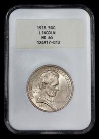 A United States 1918 Lincoln Commemorative 50c Coin