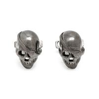 LONGMIRE, STERLING SILVER SKULL CUFFLINKS