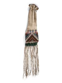 Plains Cree Beaded Hide Tobacco Bag