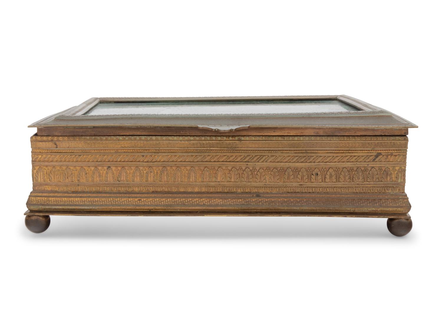 A French Gilt Bronze and Malachite-Inset Box