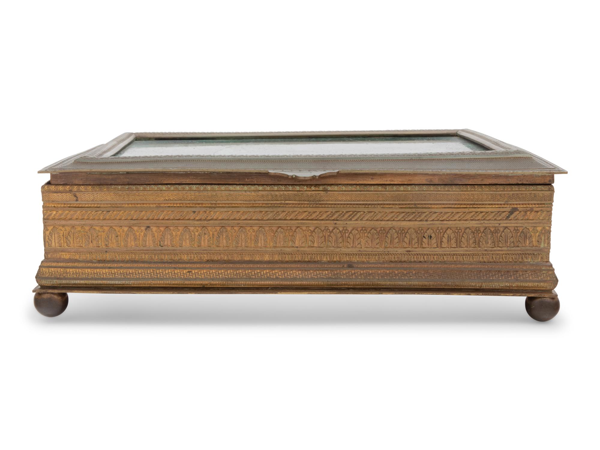 A French Gilt Bronze and Malachite-Inset Box