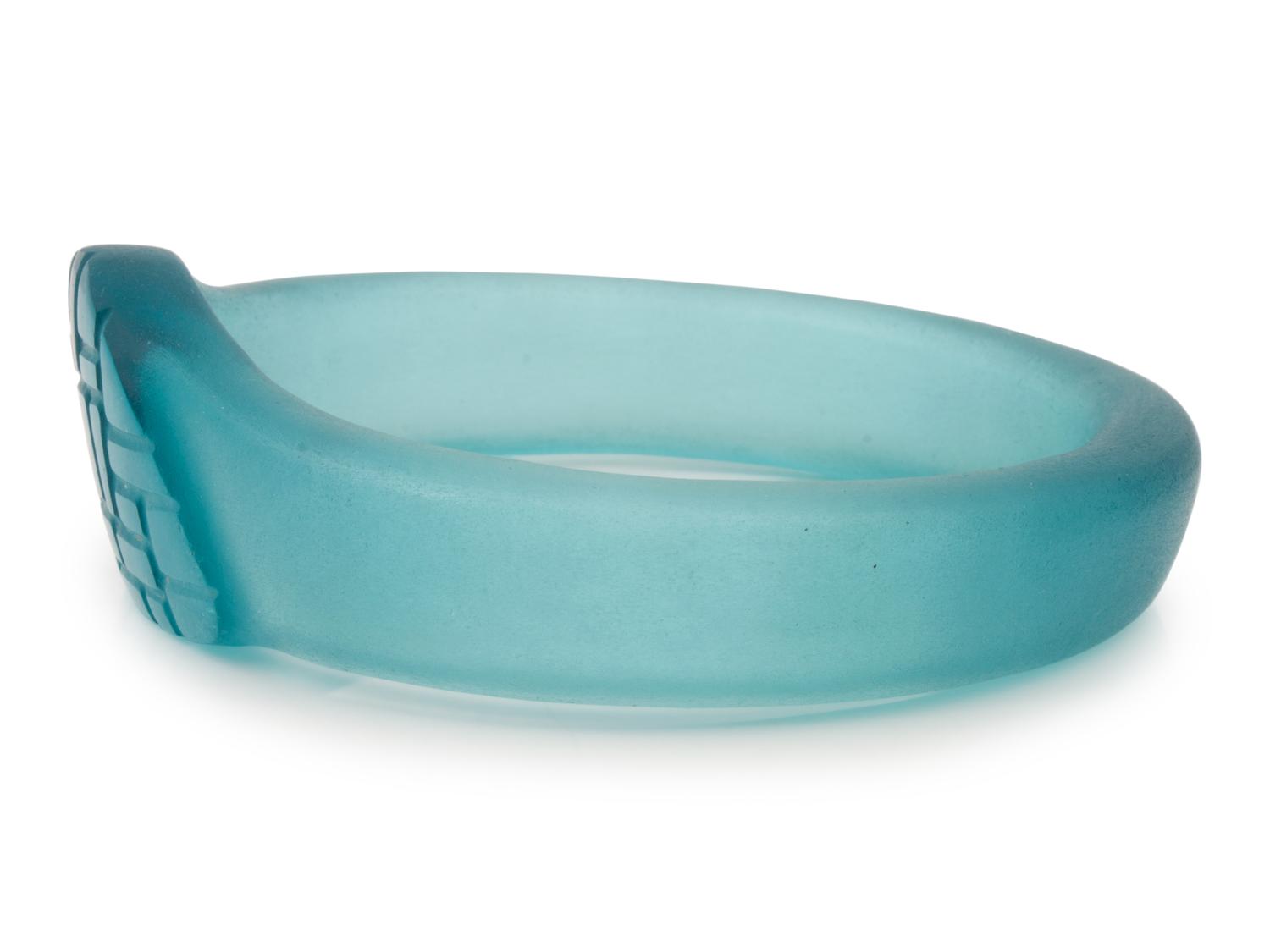 Teal Glass Bangle Bracelet