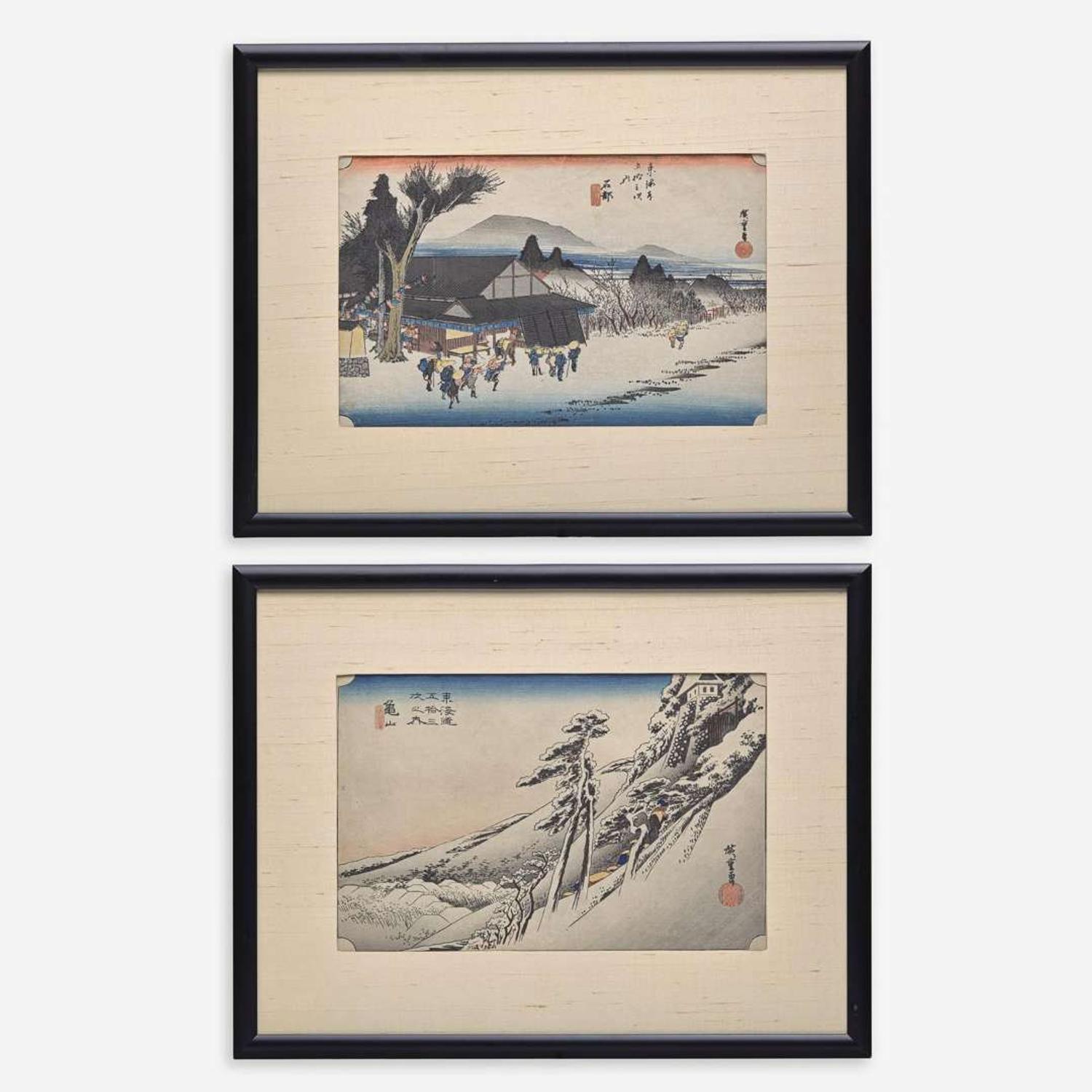 Utagawa Hiroshige 歌川広重 浮世绘两幅 (Japanese b.1797-d.1858)