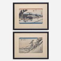 Utagawa Hiroshige 歌川広重 浮世绘两幅 (Japanese b.1797-d.1858)
