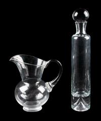 A Steuben Glass Pitcher Height of taller 17 inches.