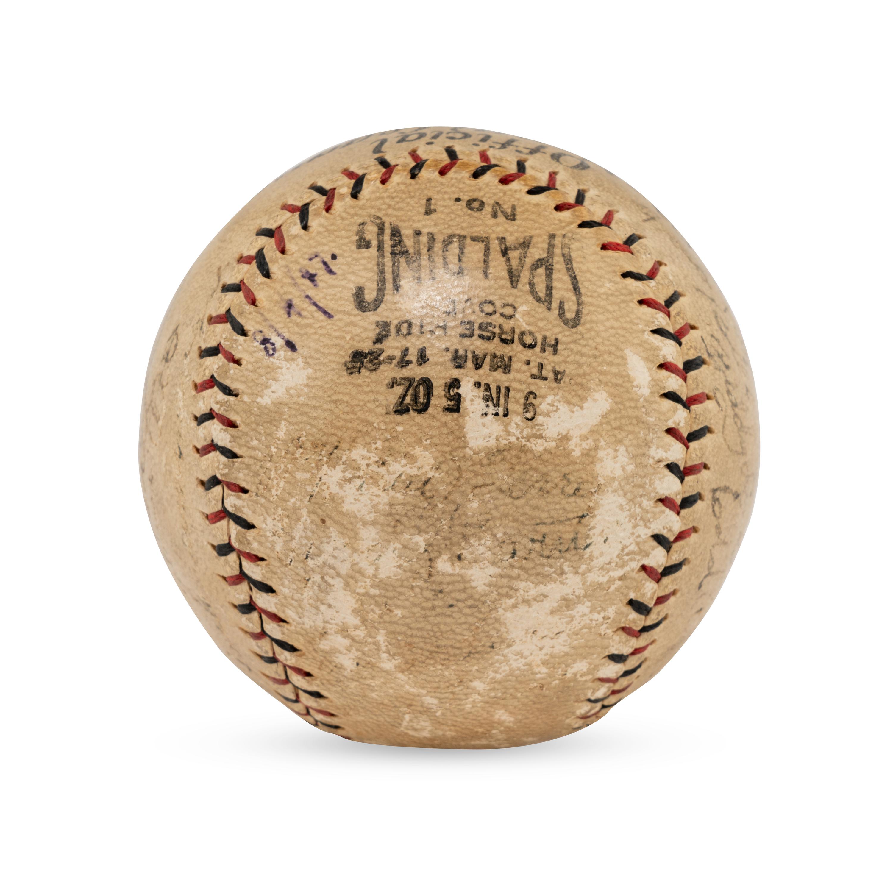 A 1927 New York Giants Team Signed Autograph Baseball (Beckett Authentication Services Letter of Authenticity)