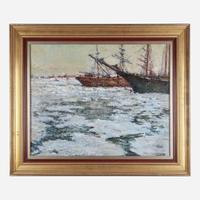 Frederick R. Wagner (American, 1864-1940) Icebound on the Delaware