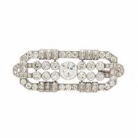 ART DECO, DIAMOND AND PLATINUM BROOCH