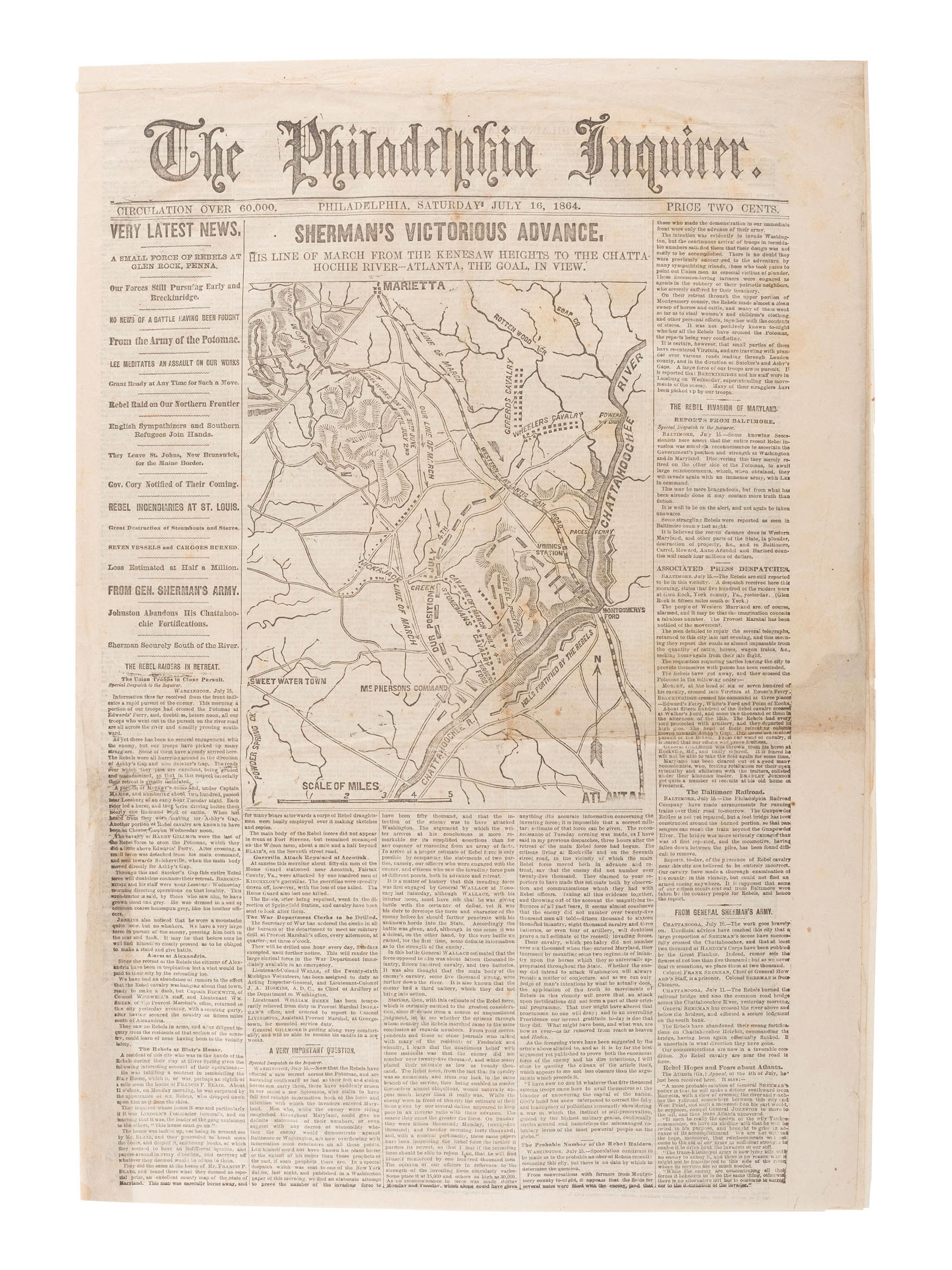 [CIVIL WAR]. A group of Civil War-era newspapers, comprising: