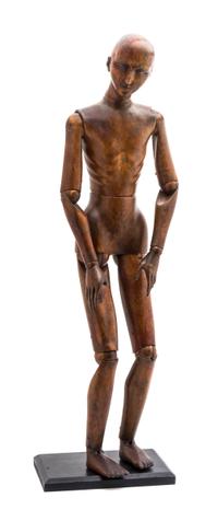 A French Articulated Artist's Mannequin, Height 31 1/2 inches.