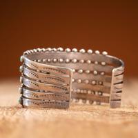 Zuni Silver and Petit Point Turquoise Cuff Bracelet