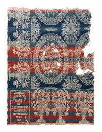Four Jacquard Cotton and Wool Coverlet Fragments