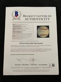 A 300 Win Pitchers Signed Autograph Baseball, Seven Signatures Including Tom Seaver (Beckett Authentication Services BAS Certified)