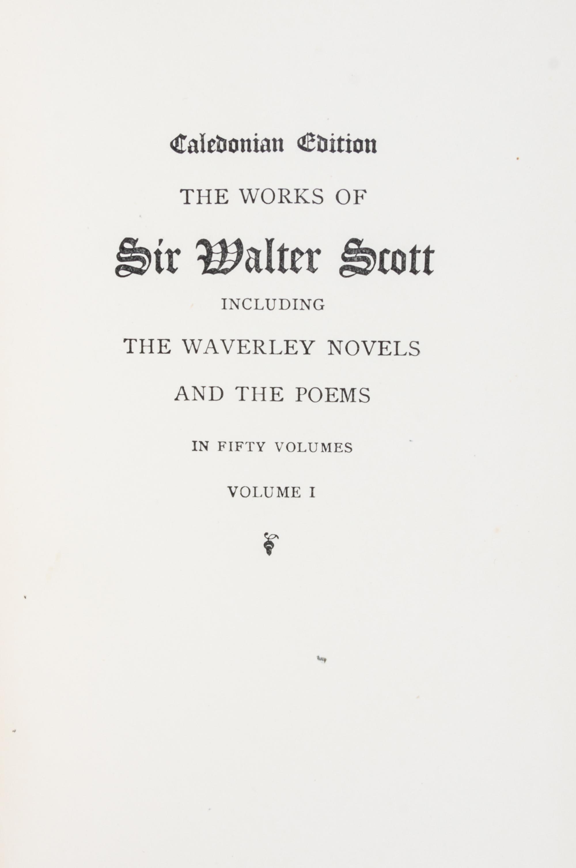 SCOTT, SIR WALTER. The Works. Boston, 1912.