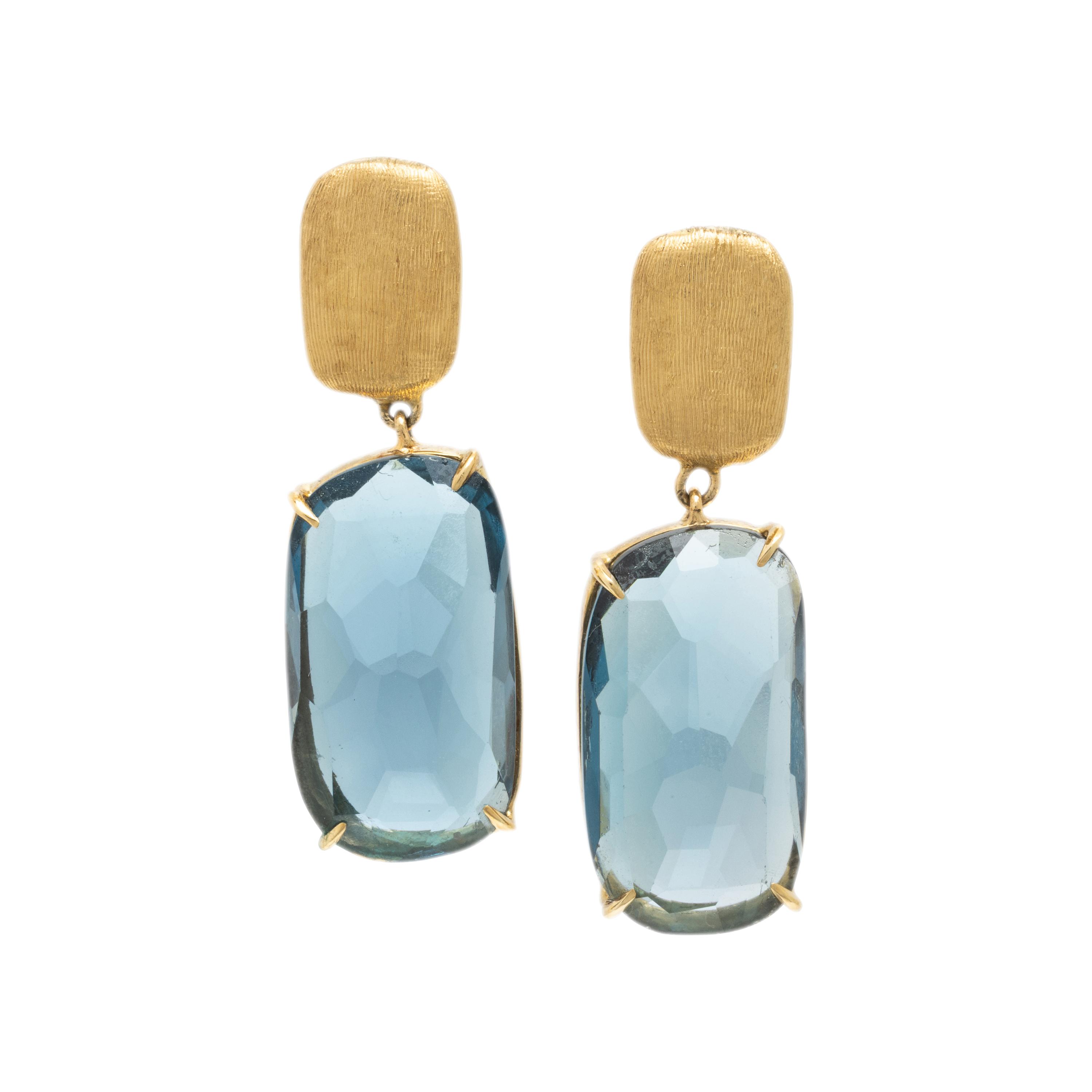 Marco Bicego, 'Murano', Yellow Gold and Blue Topaz Earrings