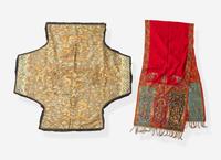 A Chinese “Dragon” Robe Fragment and An Indian or Kashmiri Embroidered Shawl