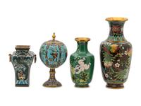 Four Chinese Cloisonné Enamel Vases