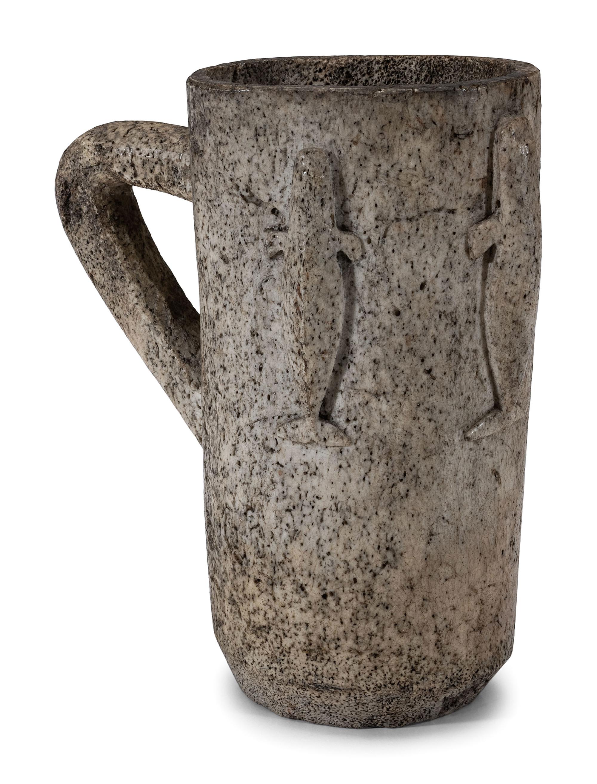 Alaskan Native Carved Whalebone Cup