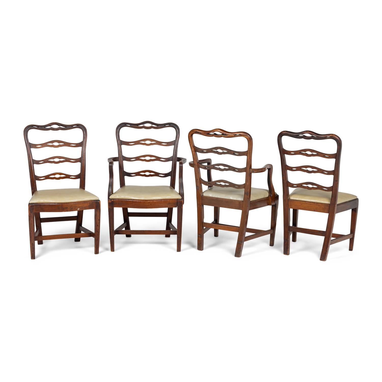 A Set of Four George III Style Mahogany Dining Chairs