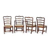 A Set of Four George III Style Mahogany Dining Chairs
