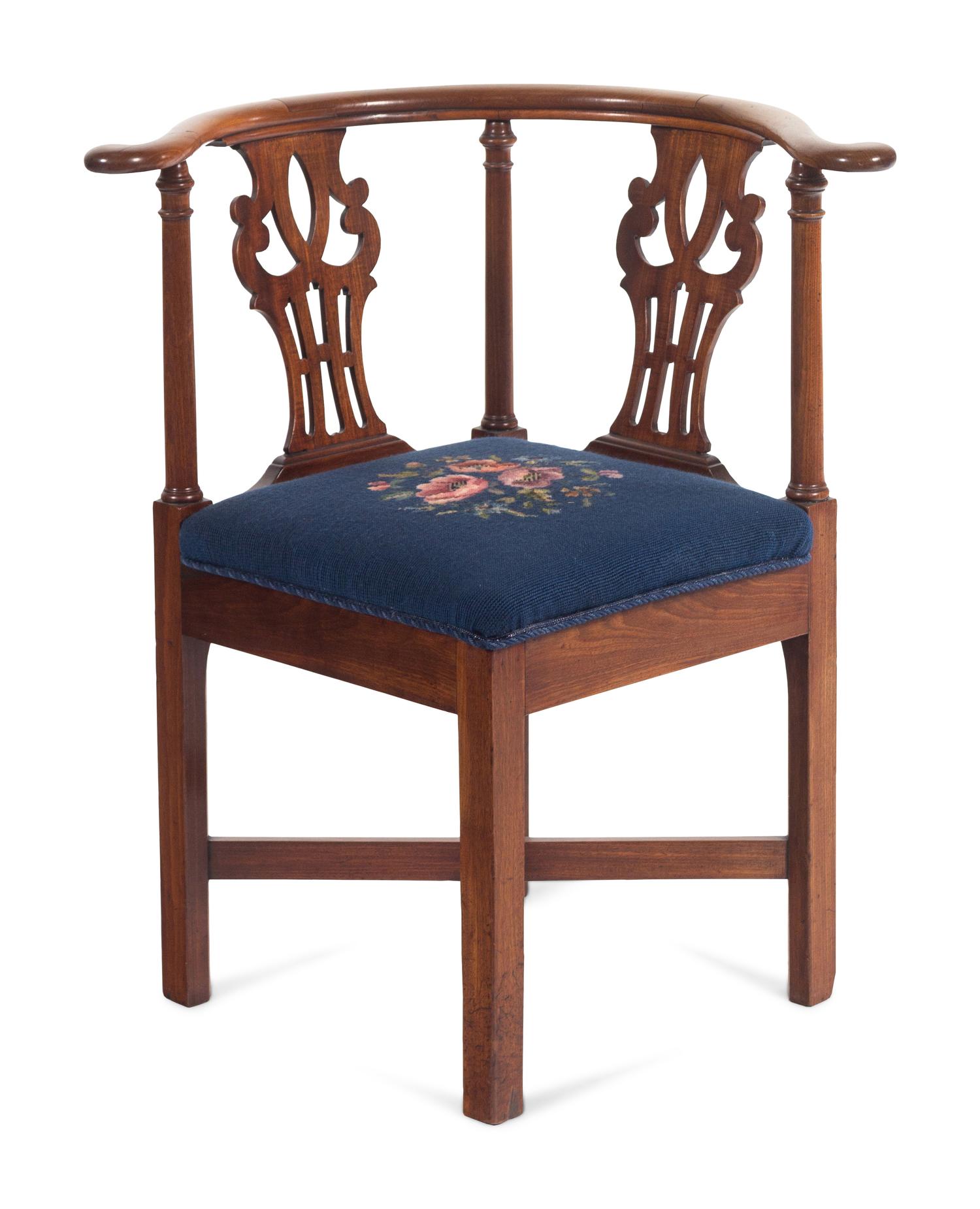 A George III Mahogany Corner Chair