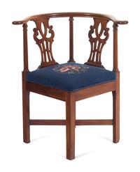 A George III Mahogany Corner Chair