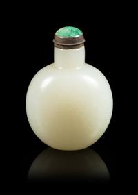A White Jade Snuff Bottle Height 2 1/4 inches. — 19TH CENTURY