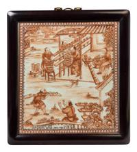 A Set of Chinese Export Porcelain Plaques Portraying Porcelain Production