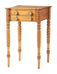 A Pair of William and Mary Bannister-Back Rush Seat Side Chairs